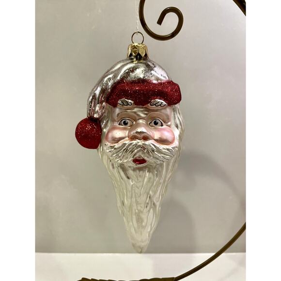 unknown | Holiday | Vintage Glass Blown Santa Head Ornament | Poshmark